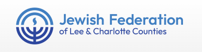 blue writing on a white background Jewish Federation of Lee and Charlotte Counties